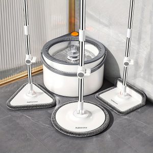 Joybos Sewage Separation Hands-free Wash Mop And Bucket Set, With Three Types Mop Heads, Household Rotating Floor Mop, Lazy Mop, Dust Removal Mop, Dry And Wet Use, Perfect For Home, Kitchen, Bathroom Floor, Cleaning Supplies, Cleaning Tool.