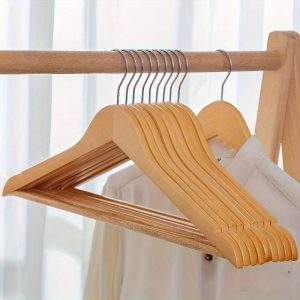 Wooden Hangers - 30 Pack, Heavy Duty, Non Slip Wood Hangers For Coats, Jackets, Suits, & Pants - Clothes Hangers For Closet W/Bar And Notches