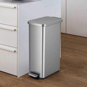 Stainless Steel Kitchen Step Trash Can, Slim Design, 7.9 Gallons