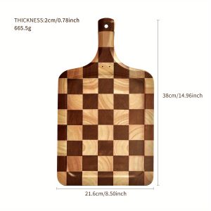 1PC rubber wood thickened pizza board, fruit board, solid wood chessboard, food cutting board, cutting board, household kitchen tools