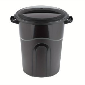 20 gallon heavy duty plastic trash can, including lid, black