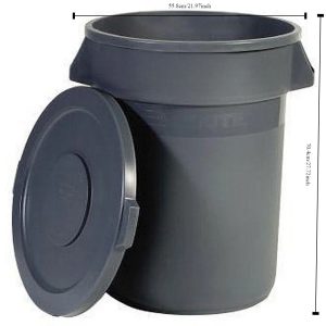 32-Gallon Trash Can with Lid, Grey