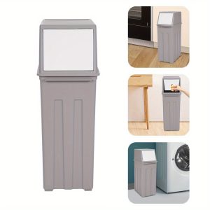 30L/ 8Gal Trash Can, Slim Trash Can with Lid, Tall & Narrow Trash Bin For Kitchen, Convenient Carrying Handles: They are convenient for you to move the trash can freely.