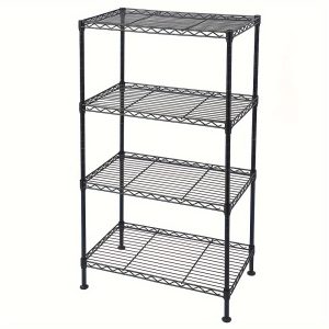 1pc 4-Tier Welded Wire Shelving, Four-layer Iron, Freely Adjustable Layer Spacing, Black, Household Metal Layer Rack, For Home Room Living Room Office Decor 19.69*11.81*31.5inch