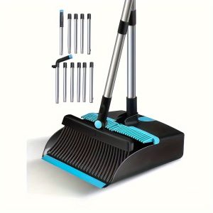 Household Broom And Dustpan Set, Durable Long Handled Broom And Dustpans, Creative Dustpan With Comb Teeth, Floor Cleaning Tools, Home Office School Dormitory, Cleaning Supplies, Cleaning Gadgets. A Collection