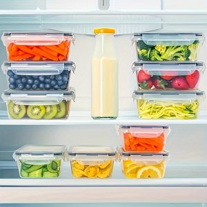 24pcs Container Sets, Leakproof Kitchen Storage Box Set, Food Storage Vessels With Sealed Lid, For Fruit, Vegetable, Snack, Transparent, Kitchen Storage Supplies