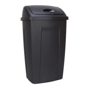 Mainstays 13 Gallon Trash Can, Plastic Swivel Top Kitchen Trash Can Black 12.5