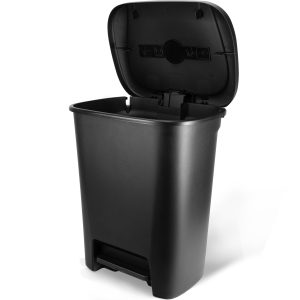 Heavy Duty 20.4-gallon Stepped Garbage Bin, Plastic Oversized Kitchen Garbage Bin